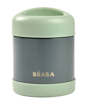Pojemnik-termos obiadowy ze stali nierdzewnej z hermetycznym zamknięciem 300 ml Mineral grey/Sage green, Beaba