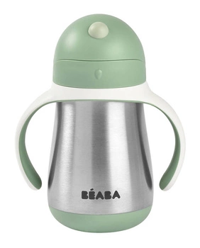 Bidon termiczny termobutelka ze słomką 250 ml Sage green, Beaba