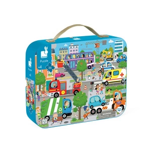 Puzzle w walizce Miasto 26 elementów, dla dzieci, 4 lata+, Janod