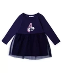 Sinsay Sukienka tiulowa, z nadrukiem, z długim rękawem